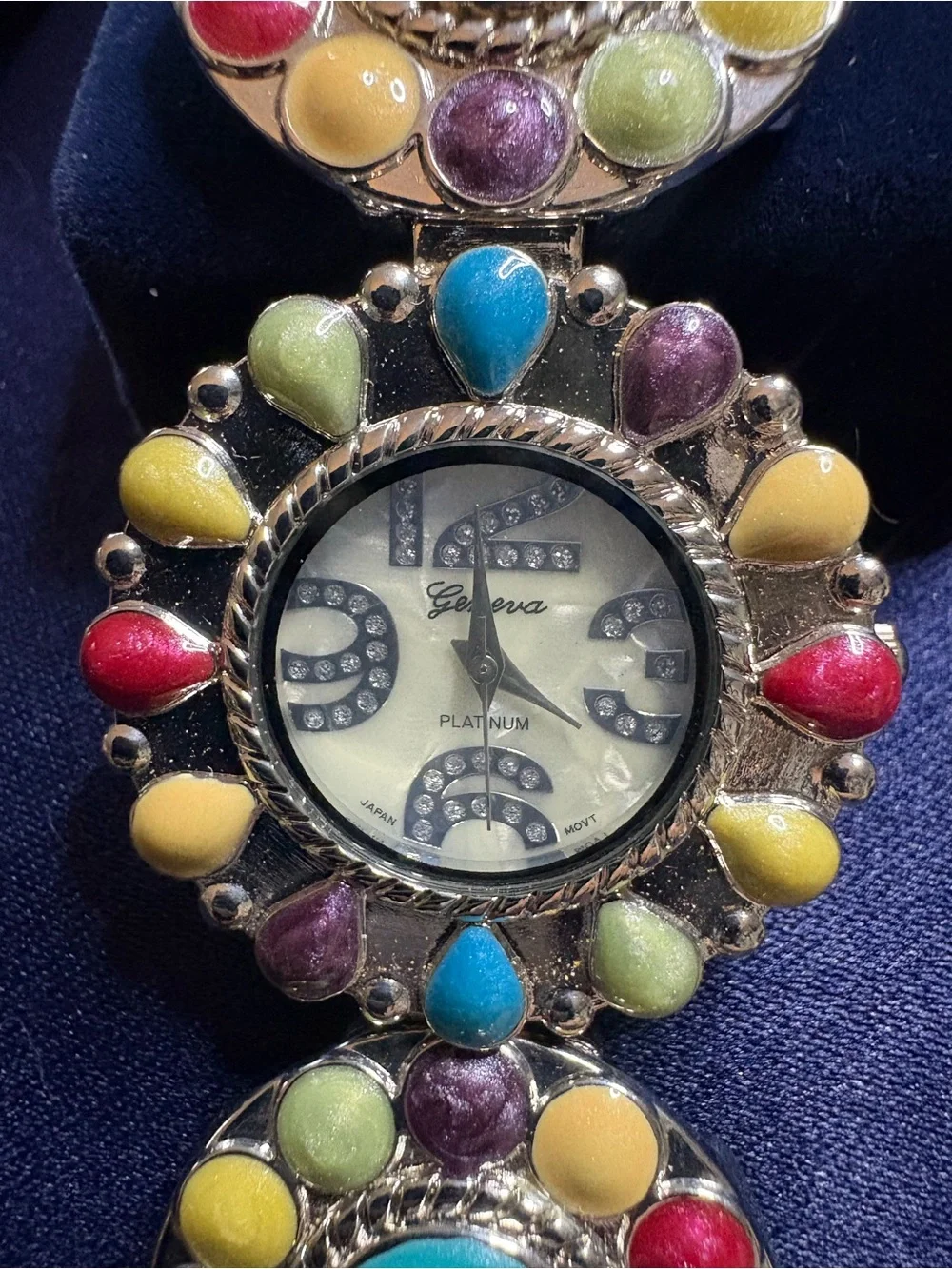 Watch Geneva Multi-Color Resin Bracelet  Southwestern Inspired Toggle Clasp